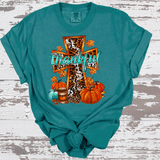 Thankful Leopard Cross Thanksgiving Fall Comfort Colors