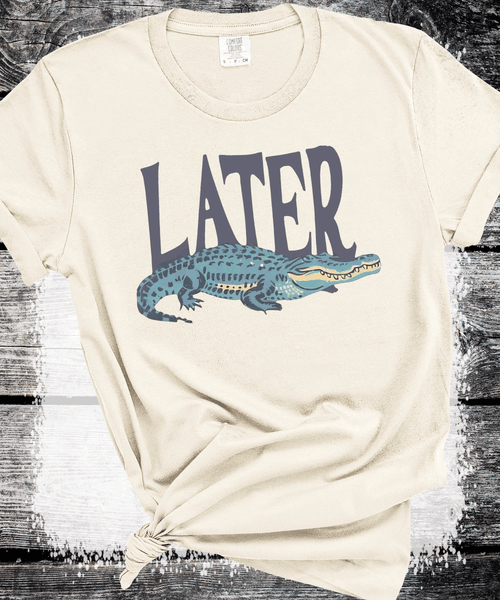 Comfort Colors® Later Gator Vintage 90s Y2K Baby Tee, Graphic Alligator Print, Retro Style Cropped T-Shirt, Funky Fashion Statement Shirt, Trendy Apparel