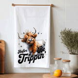 Funny Highland Cow Kitchen Tea Towels / Heifers Be Trippin / Farmhouse Decor / Country Farmgirl / Western Home Decor
