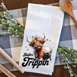 Funny Highland Cow Kitchen Tea Towels / Heifers Be Trippin / Farmhouse Decor / Country Farmgirl / Western Home Decor