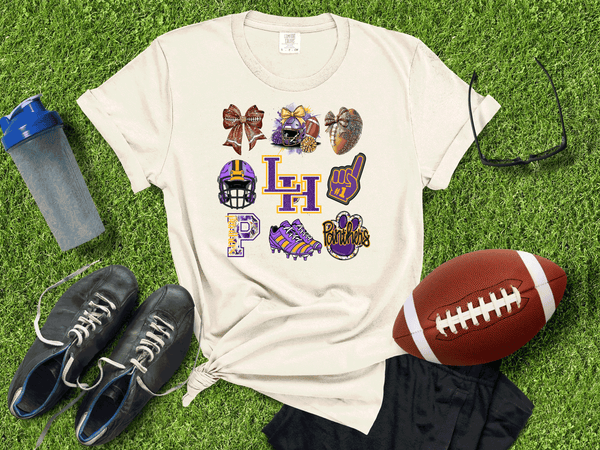 Custom Local School Bow Sweatshirt, Spirit Wear Sweatshirt, Custom Coquette Bow Shirts School Mascot Sweatshirt, Gift Idea, Liberty Hill Panthers, Texas Football