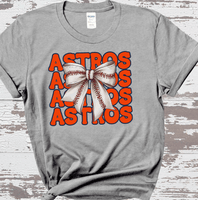 Houston Astros Coquette Bow Baseball shirt Family Baseball Fan Spirit shirts, Custom LIttle League Baseball, Play Ball Apparel