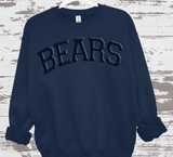 Custom PUFF vinyl Bears Sweatshirt, Embossed Puff Spirit Wear Sweatshirt, Chicago Bears PUFF fan Gear NFL Football Playoff Shirts, Bears Puff Vinyl Sweatshirts, 3D Embossed Football Gear