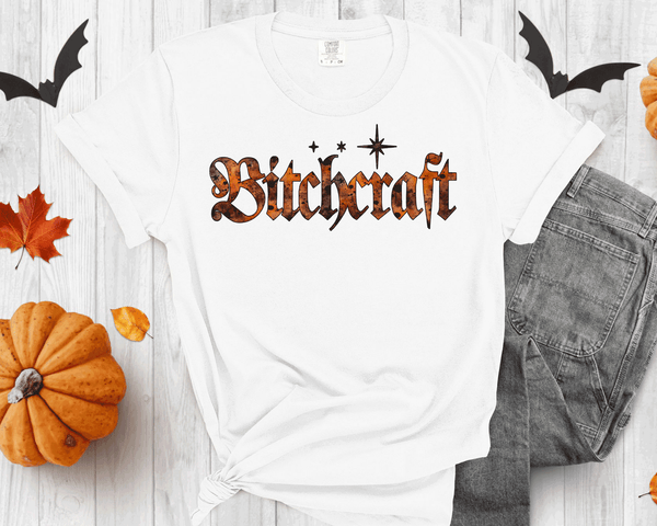 Bitchcraft Shirts, Witchy Vibes Shirts, Gifts For Halloween, Women Witchcraft Halloween Gifts, Funny Witch Gifts, Spooky Season Tee