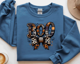 BOO Coquette Bow Plaid Halloween Print Shirts