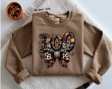 BOO Coquette Bow Plaid Halloween Print Shirts