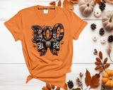 BOO Coquette Bow Plaid Halloween Print Shirts