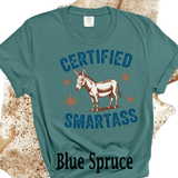 Comfort Colors® Certified Smart Ass, Donkey Farmlife funny graphic tee, funny sarcastic shirt, trendy western aesthetic cowgirl summer top, gift for her, retro rodeo club apparel