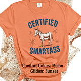 Comfort Colors® Certified Smart Ass, Donkey Farmlife funny graphic tee, funny sarcastic shirt, trendy western aesthetic cowgirl summer top, gift for her, retro rodeo club apparel