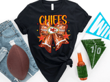Kansas City Football Metallic shirt, Chiefs Faux Glitter Football Kansas Toile de Jouy floral KC Football Team, Kansas City Football Fan Gift, Chiefs Fan (Copy)