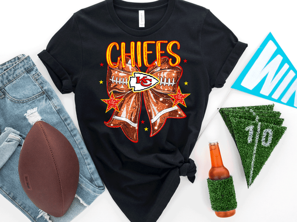 Kansas City Football Metallic shirt, Chiefs Faux Glitter Football Kansas Toile de Jouy floral KC Football Team, Kansas City Football Fan Gift, Chiefs Fan (Copy)