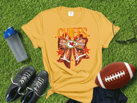 Kansas City Football Metallic shirt, Chiefs Faux Glitter Football Kansas Toile de Jouy floral KC Football Team, Kansas City Football Fan Gift, Chiefs Fan (Copy)
