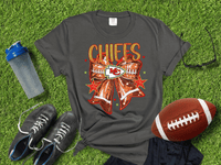 Kansas City Football Metallic shirt, Chiefs Faux Glitter Football Kansas Toile de Jouy floral KC Football Team, Kansas City Football Fan Gift, Chiefs Fan (Copy)