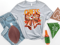 Kansas City Football Metallic shirt, Chiefs Faux Glitter Football Kansas Toile de Jouy floral KC Football Team, Kansas City Football Fan Gift, Chiefs Fan (Copy)