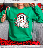 Comfort Colors® Cute Ghost Little Debbie / Christmas T-Shirt, Holiday sweatshirt, Christmas Gift Shirt, Xmas Ghost T-Shirt Holiday matching family knit look /  FYP Viral Trending Sweatshirts / Funny Holiday Crewneck