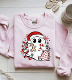 Comfort Colors® Cute Ghost Little Debbie / Christmas T-Shirt, Holiday sweatshirt, Christmas Gift Shirt, Xmas Ghost T-Shirt Holiday matching family knit look /  FYP Viral Trending Sweatshirts / Funny Holiday Crewneck