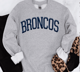 Custom PUFF vinyl Broncos Sweatshirt, Embossed Puff Spirit Wear Sweatshirt, Denver Broncos PUFF fan Gear NFL Football Playoff Shirts, Broncos Puff Vinyl Sweatshirts, 3D Embossed Football Gear