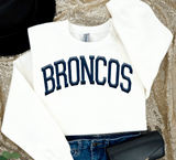 Custom PUFF vinyl Broncos Sweatshirt, Embossed Puff Spirit Wear Sweatshirt, Denver Broncos PUFF fan Gear NFL Football Playoff Shirts, Broncos Puff Vinyl Sweatshirts, 3D Embossed Football Gear