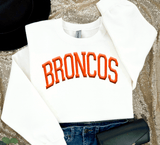 Custom PUFF vinyl Broncos Sweatshirt, Embossed Puff Spirit Wear Sweatshirt, Denver Broncos PUFF fan Gear NFL Football Playoff Shirts, Broncos Puff Vinyl Sweatshirts, 3D Embossed Football Gear