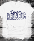 Custom PUFF vinyl Broncos Sweatshirt, Embossed Puff Spirit Wear Sweatshirt, Denver Broncos PUFF fan Gear NFL Football Playoff Shirts, Broncos Puff Vinyl Sweatshirts, 3D Embossed Football Gear