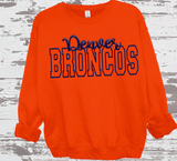 Custom PUFF vinyl Broncos Sweatshirt, Embossed Puff Spirit Wear Sweatshirt, Denver Broncos PUFF fan Gear NFL Football Playoff Shirts, Broncos Puff Vinyl Sweatshirts, 3D Embossed Football Gear