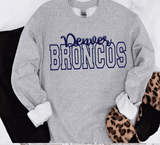 Custom PUFF vinyl Broncos Sweatshirt, Embossed Puff Spirit Wear Sweatshirt, Denver Broncos PUFF fan Gear NFL Football Playoff Shirts, Broncos Puff Vinyl Sweatshirts, 3D Embossed Football Gear