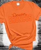 Custom PUFF vinyl Broncos Sweatshirt, Embossed Puff Spirit Wear Sweatshirt, Denver Broncos PUFF fan Gear NFL Football Playoff Shirts, Broncos Puff Vinyl Sweatshirts, 3D Embossed Football Gear