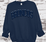 Custom PUFF vinyl Broncos Sweatshirt, Embossed Puff Spirit Wear Sweatshirt, Denver Broncos PUFF fan Gear NFL Football Playoff Shirts, Broncos Puff Vinyl Sweatshirts, 3D Embossed Football Gear