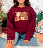 Give Thanks Realistic Faux Yarn Hoodie / Thanksgiving matching family knit look /  FYP Viral Trending Sweatshirts / Thankgiving Dinner Shirts