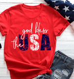 Comfort Colors God Bless the USARed White Blue, USA 250th Anniversary Shirts, 250 Years of Freedom 1776 - 2026 4th of July