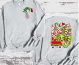 Grinch Christmas Tree Shirts / Christmas Realistic Faux Yarn Hoodie / Classic Christmas Movies Shirts / FYP Viral Grinch Sweatshirts / Funny Holiday Crewneck