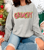 Grinchy Trending Funny Grinch Shirts / Christmas Realistic Faux Yarn Hoodie / Classic Christmas Movies Shirts / FYP Viral Grinch Sweatshirts / Funny Holiday Crewneck