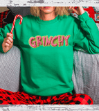 Grinchy Trending Funny Grinch Shirts / Christmas Realistic Faux Yarn Hoodie / Classic Christmas Movies Shirts / FYP Viral Grinch Sweatshirts / Funny Holiday Crewneck
