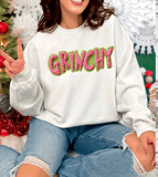 Grinchy Trending Funny Grinch Shirts / Christmas Realistic Faux Yarn Hoodie / Classic Christmas Movies Shirts / FYP Viral Grinch Sweatshirts / Funny Holiday Crewneck