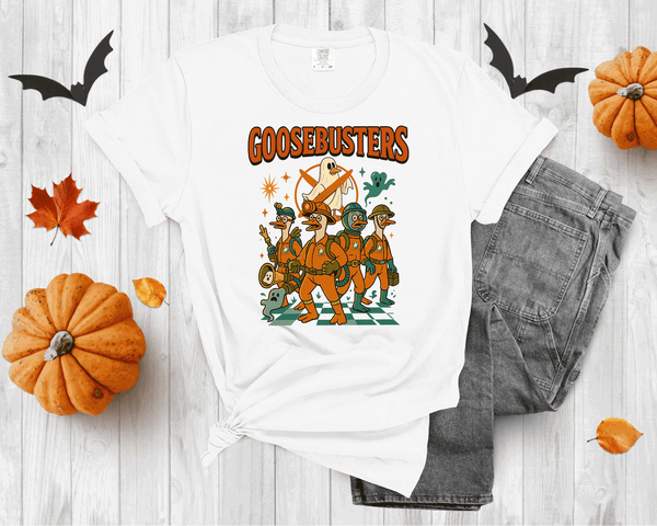 Goosebusters Halloween Shirt, Goose Lover Gift, Fall Goose Tee, Silly Goose Tee, Spooky Shirt, Funny Goose Halloween