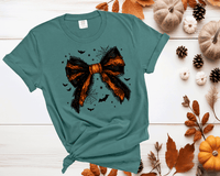 Halloween Lace Bow T-Shirt Black Coquette Bow Shirt Bats Princess Girly Halloween Coquette Bows
