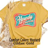Comfort Colors® HOWDY, Western trending Rodeo Vintage Tee , trendy western aesthetic cowgirl summer top, gift for her, retro rodeo club apparel