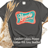 Comfort Colors® HOWDY, Western trending Rodeo Vintage Tee , trendy western aesthetic cowgirl summer top, gift for her, retro rodeo club apparel