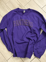Custom Puff Print Local School Sweatshirt, Embossed Glitter Puff Spirit Wear Sweatshirt, Custom Metallic PUFF School Mascot Sweatshirt, Gift Idea, Liberty Hill Panthers, Texas Football