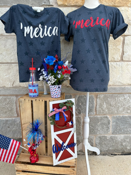 4th of July Star Shirts USA Patriotic tees Puff Vinyl Trending Now