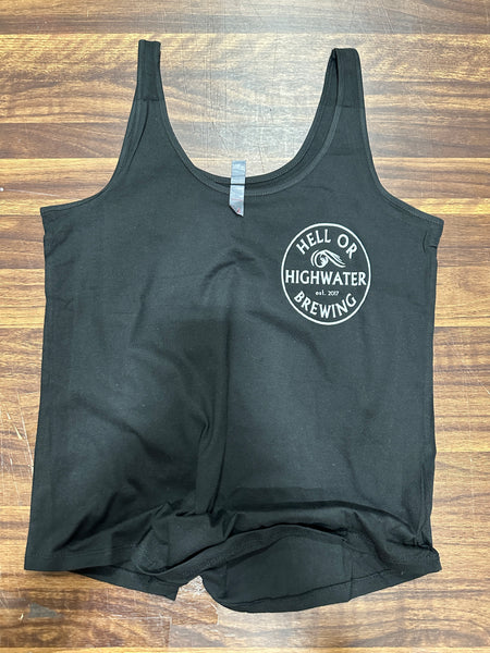 Come Hell or Highwater Brewing Company Liberty Hill, Tx A heavenly place for a Hell of a good Time Retro Tank Top