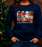 The most wonderful time of the year / Merry Christmas Realistic Faux Yarn Hoodie / FYP Viral Grinch Sweatshirts / Funny Holiday Crewneck