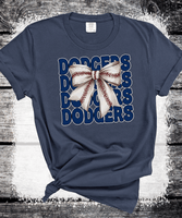 LA Dodgers Coquette Bow Baseball shirt Family Baseball Fan Spirit shirts, Custom LIttle League Baseball, Play Ball Apparel
