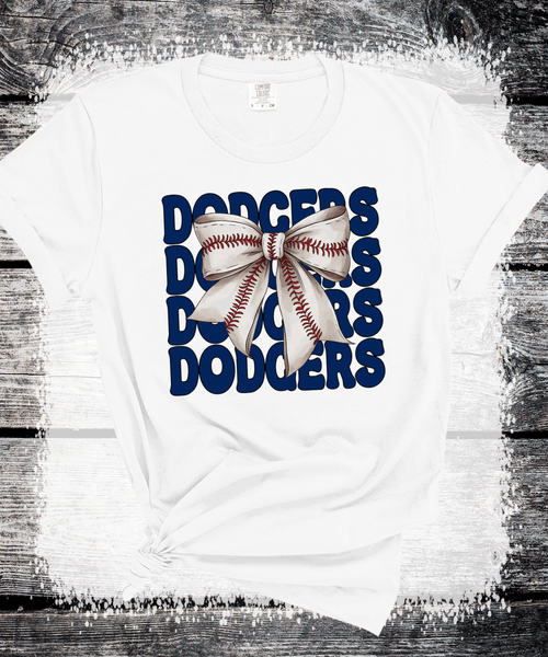 LA Dodgers Coquette Bow Baseball shirt Family Baseball Fan Spirit shirts, Custom LIttle League Baseball, Play Ball Apparel