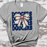LA Dodgers Coquette Bow Baseball shirt Family Baseball Fan Spirit shirts, Custom LIttle League Baseball, Play Ball Apparel