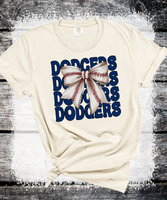 LA Dodgers Coquette Bow Baseball shirt Family Baseball Fan Spirit shirts, Custom LIttle League Baseball, Play Ball Apparel