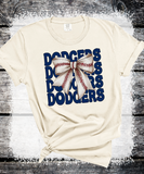 LA Dodgers Coquette Bow Baseball shirt Family Baseball Fan Spirit shirts, Custom LIttle League Baseball, Play Ball Apparel