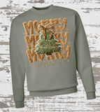 Christmas Tree Realistic Faux Yarn Hoodie / Holiday matching family knit look /  FYP Viral Trending Sweatshirts / Funny Holiday Crewneck