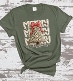 Christmas Tree Realistic Faux Yarn Hoodie / Holiday matching family knit look /  FYP Viral Trending Sweatshirts / Funny Holiday Crewneck