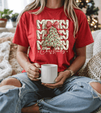 Christmas Tree Realistic Faux Yarn Hoodie / Holiday matching family knit look /  FYP Viral Trending Sweatshirts / Funny Holiday Crewneck